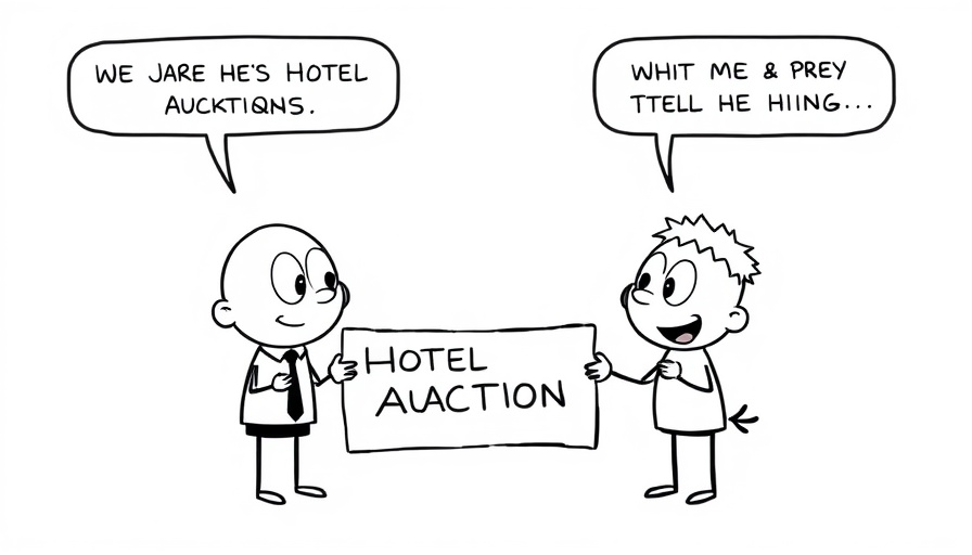 Cartoon characters humorously discussing hotel in Cuyahoga Falls.