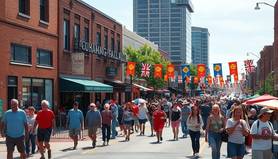 Cuyahoga Falls Festa Italiana road closure scene with festival-goers.