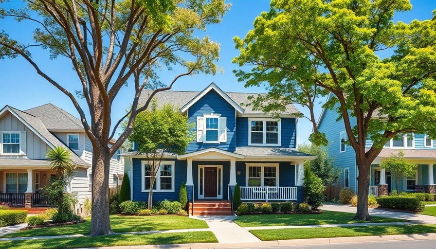 Cleveland Age-In-Place Housing modern blue house, suburban setting.