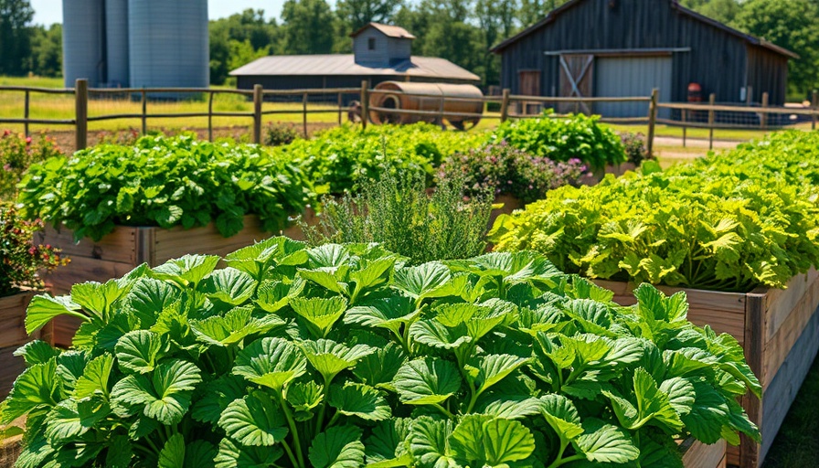 Vibrant vegetable garden on Case Barlow Farm with lush produce.