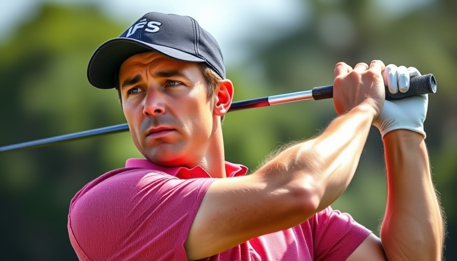 Golfer swinging club at 2025 3M Open prop bets event.