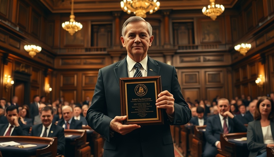 Legislative chamber farewell event highlighting Ohio Senate.