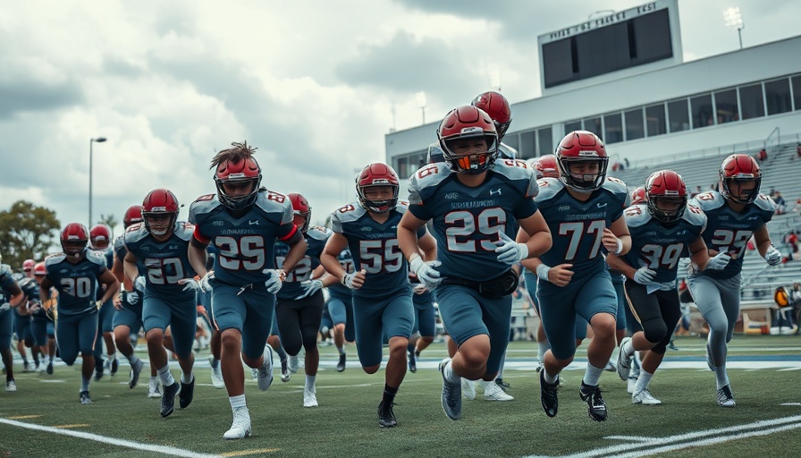Toledo high school football team entering field with focus and energy.