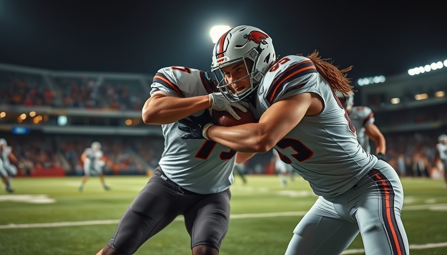 Akron-area offensive linemen to watch in 2025, intense football action.