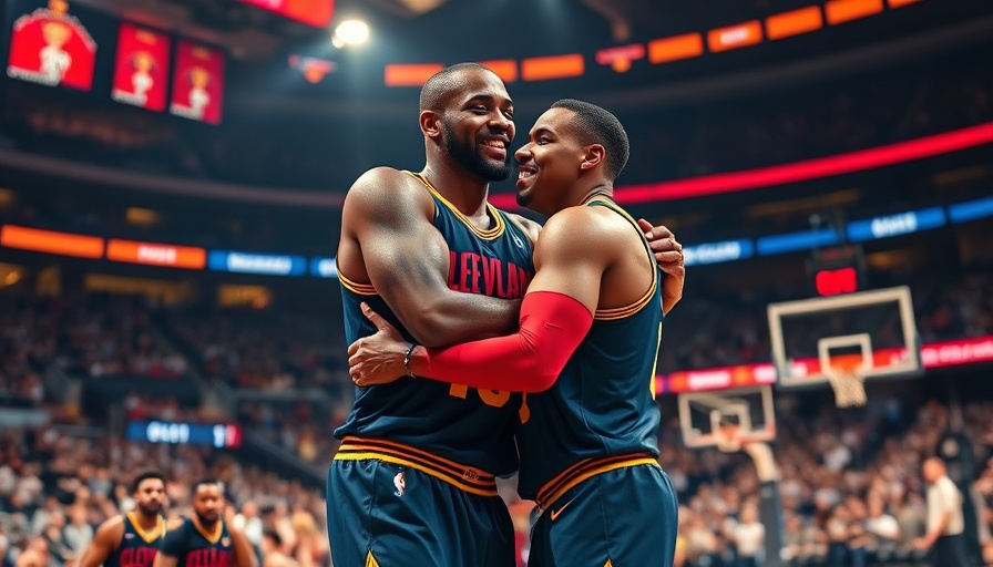 Cleveland Cavaliers players celebrating on court during 2025 preseason.