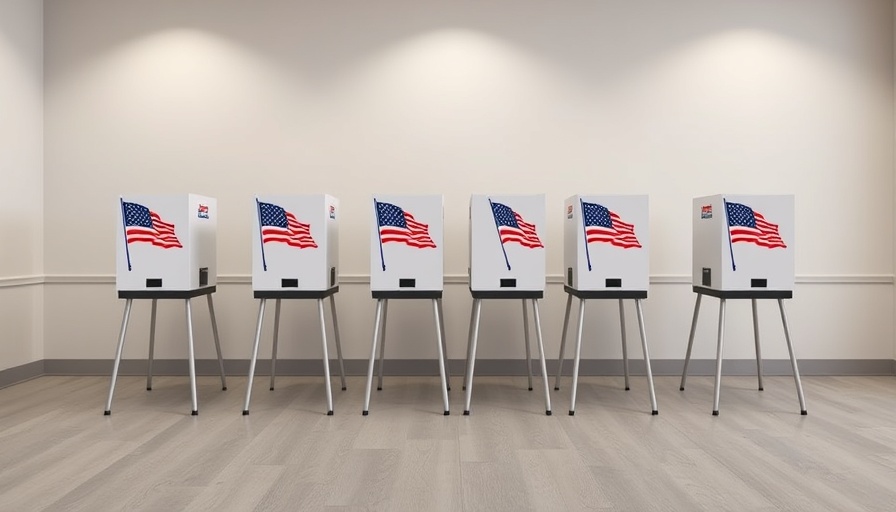 Row of voting booths representing Trump Executive Order on Voting Machines.