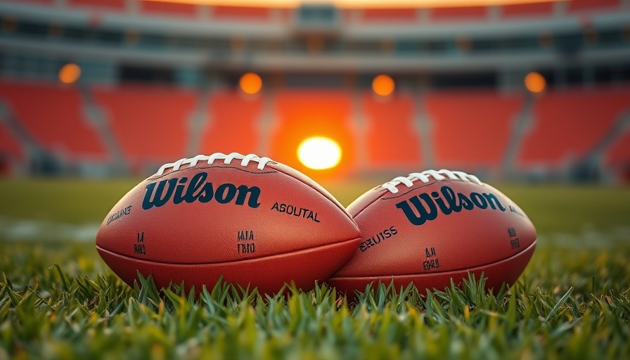 American footballs on field during sunset, high school football schedule week 1.