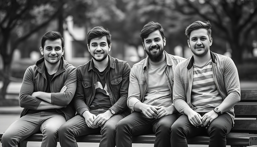 Who Saved Who Release Party relaxed group photo on a bench
