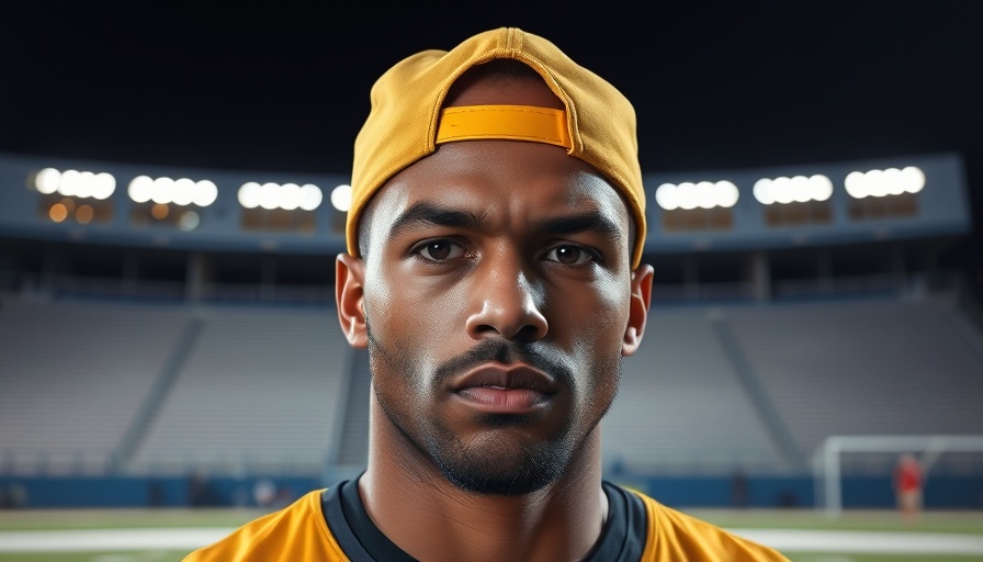 Close-up of a football coach on a field at night.