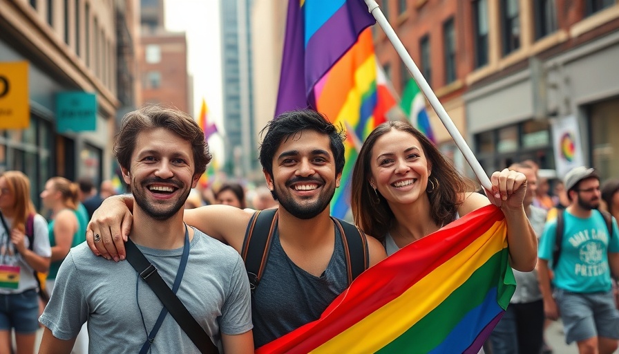 Joyful crowd at Akron Pride Festival 2025 with colorful flag.