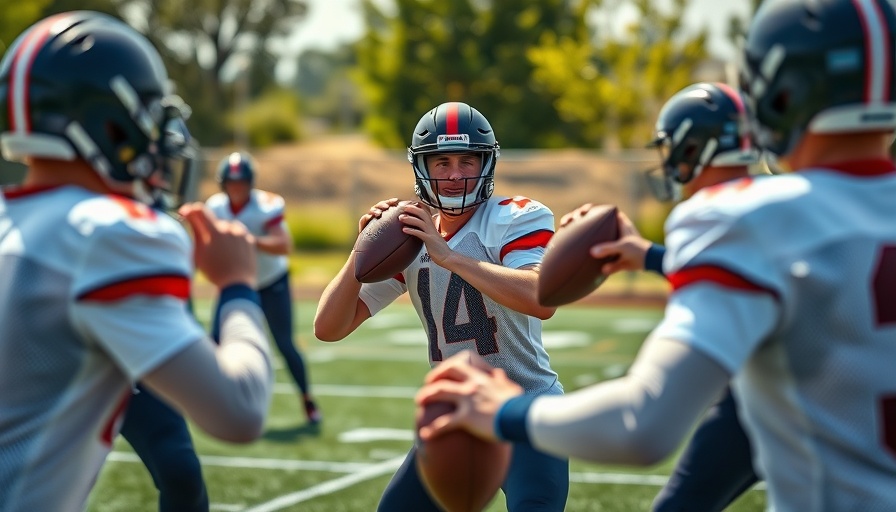 Cleveland Browns quarterbacks practicing intensely on the field.