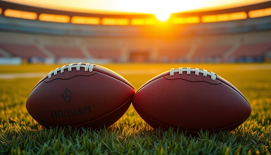 Football on turf at sunset, high school football in Greater Akron.