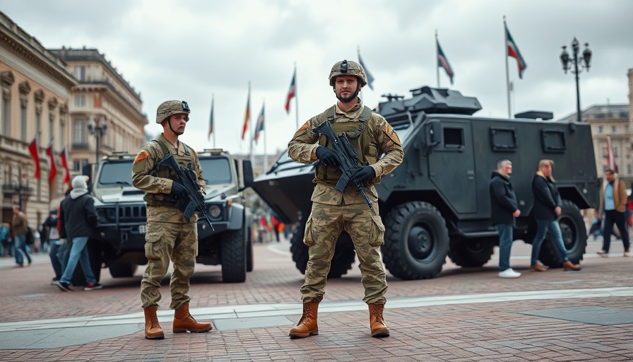 Ohio National Guard deployment scene with soldiers and vehicle.