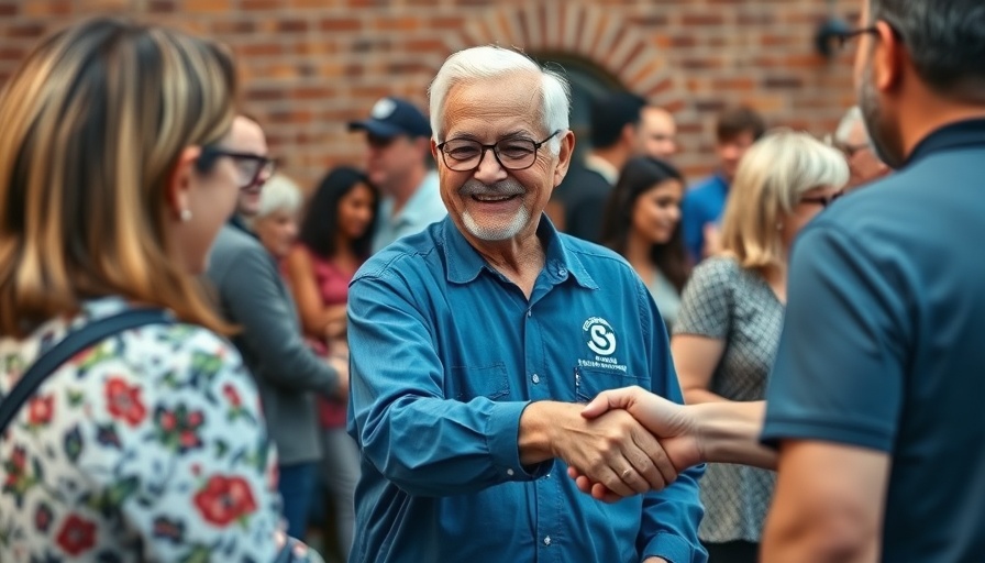 Cuyahoga Falls Lil John Rinaldi farewell event, group shaking hands