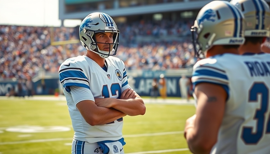 Detroit Lions quarterback during game strategy talk, Chicago Bears vs Detroit Lions predictions.