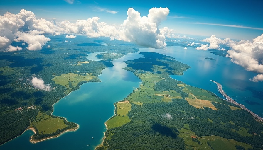 Aerial view of Michigan's Great Lakes showcasing natural landscapes.