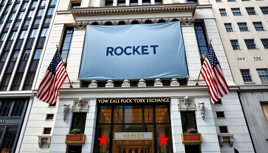 Rocket Companies banner at NYSE reflecting Detroit housing market shift.