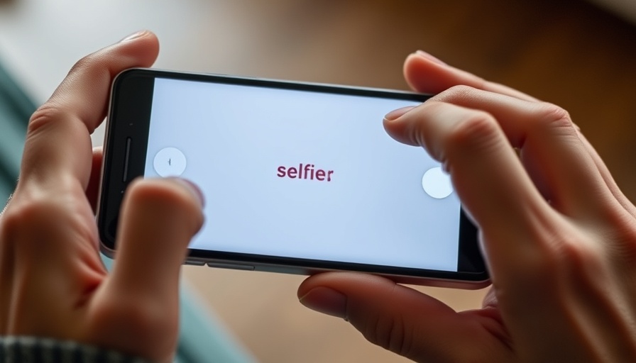 Close-up of smartphone with Tea dating safety app selfie prompt.
