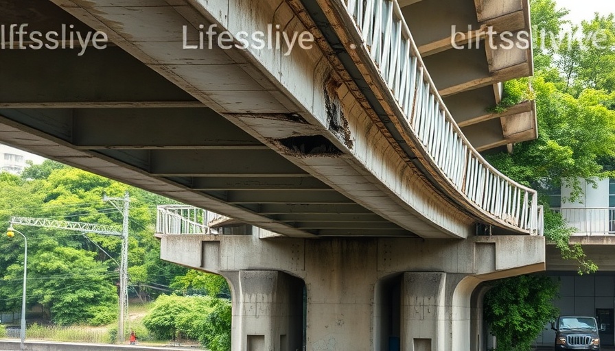 Michigan breaking news: Overpass peeling concrete exposes rebar.