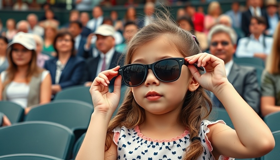 Young girl expressing curiosity at Wimbledon match.