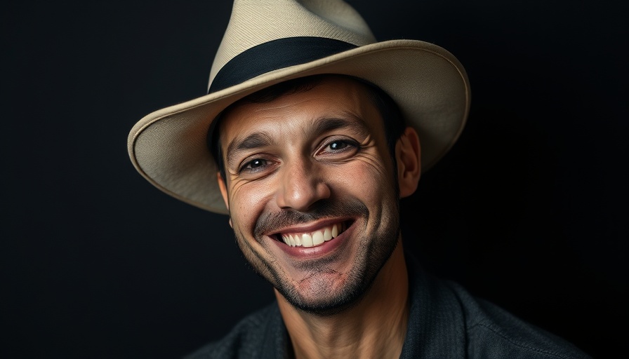 Man in stylish hat smiling portrait, rumored gambling debt