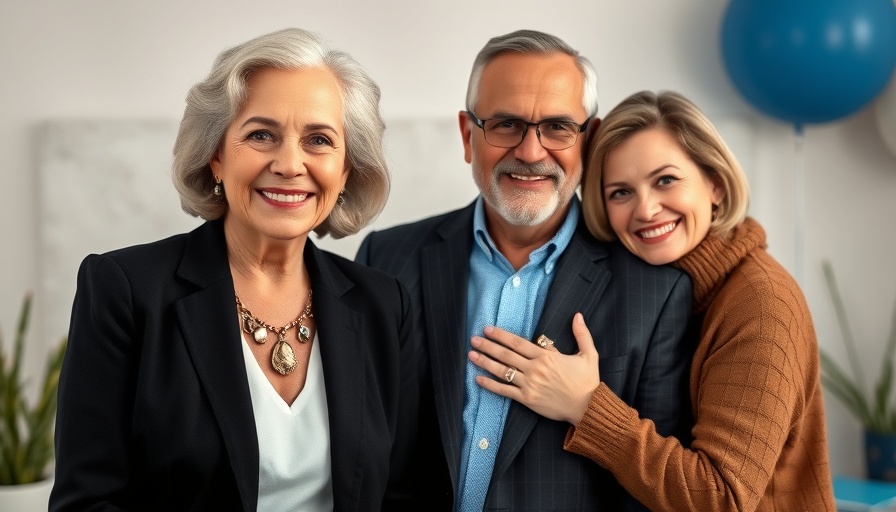 Elegant woman and joyful couple at a Detroit art exhibit, smiling warmly.