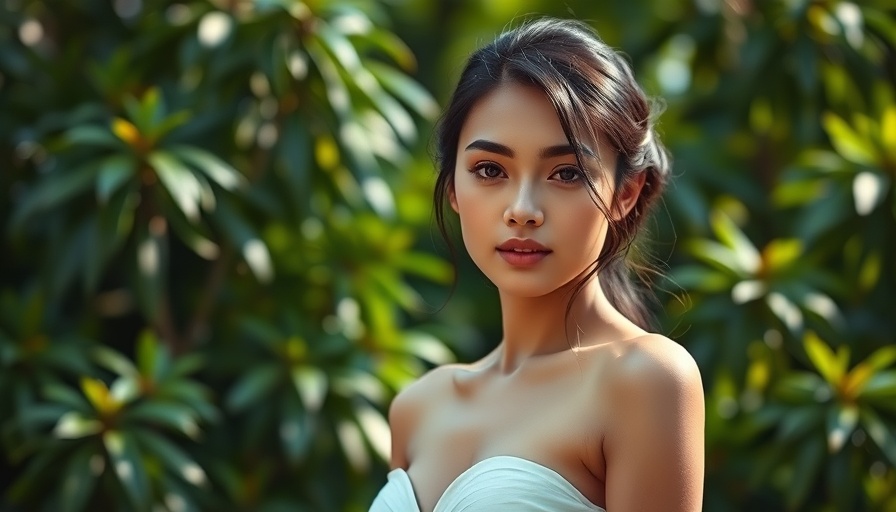 Elegant young woman with a serene expression against greenery, Glee co-stars legacy.