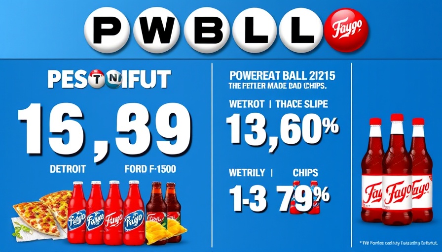 Detroit local news graphic showing Powerball and city stats.