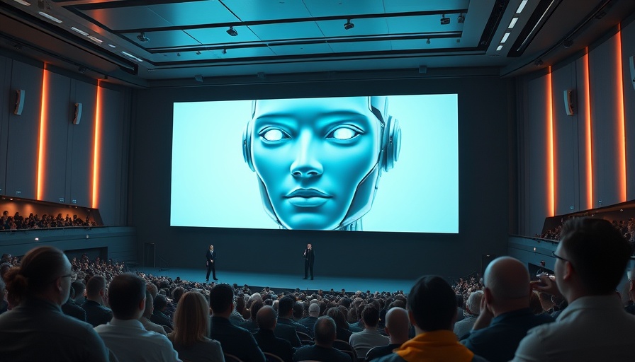 Presentation on AI capabilities in Detroit with futuristic android display.