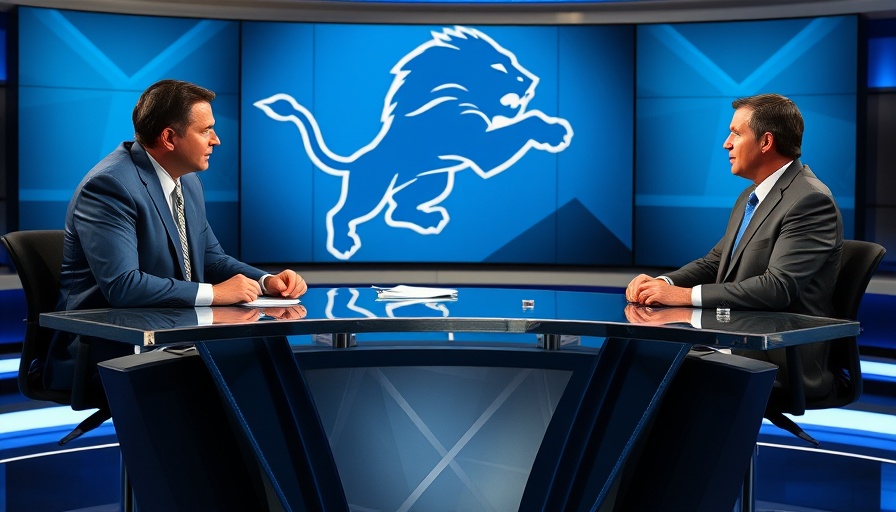 Detroit sports updates discussion on the Detroit Lions studio set.