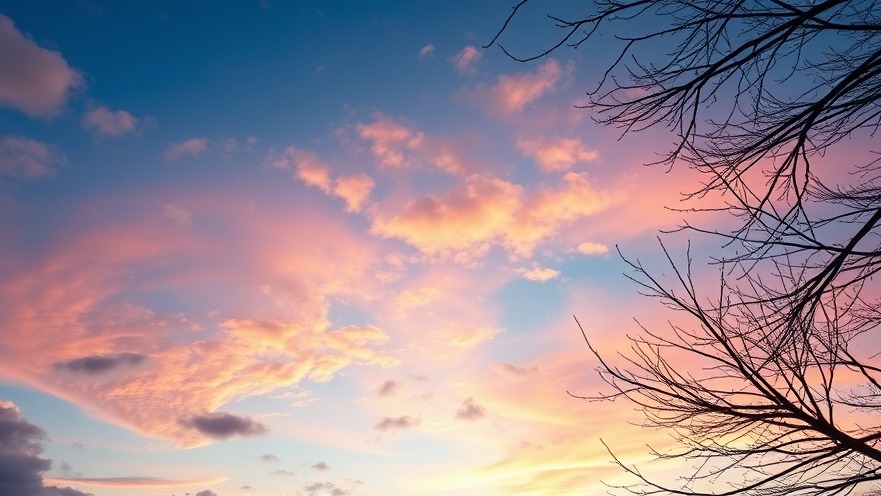 Serene scene of a vibrant cloudy sky, symbolizing resilience and emotional wellness.