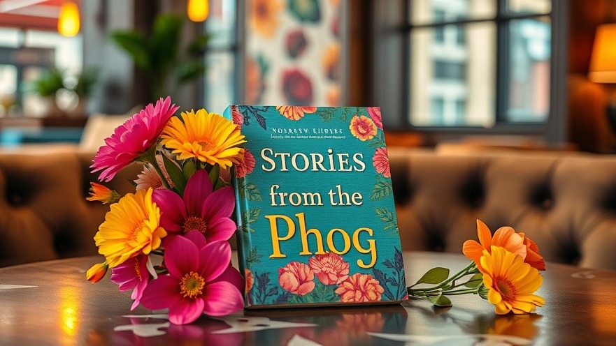 Vibrant book 'Stories From the Phog' showcasing Kansas City neighborhoods, with floral decor.