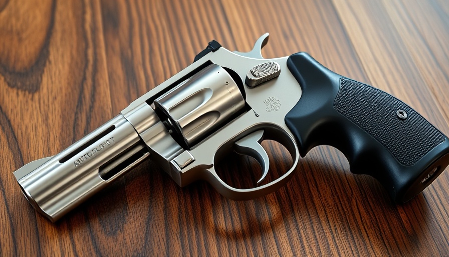 Sleek stainless steel revolver for self-defense 2025 on wooden surface.