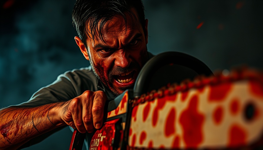 Evil Dead in Concert Kansas City: intense chainsaw scene.