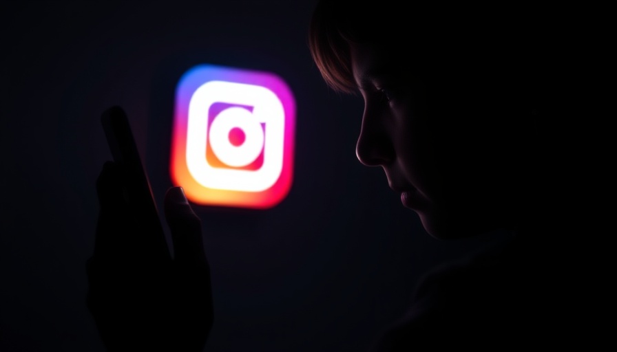 Teen silhouette using Instagram, highlighting PG-13 restrictions.