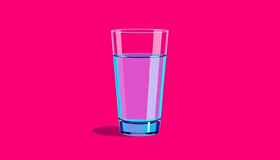 Graphic image of water in a glass emphasizing water fluoridation