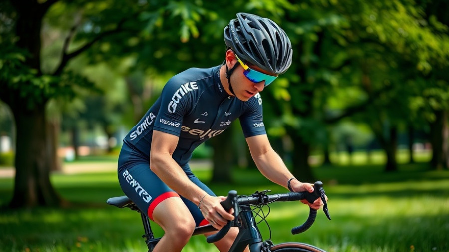 Focused cyclist adjusting wheel, fitness for new airmen.