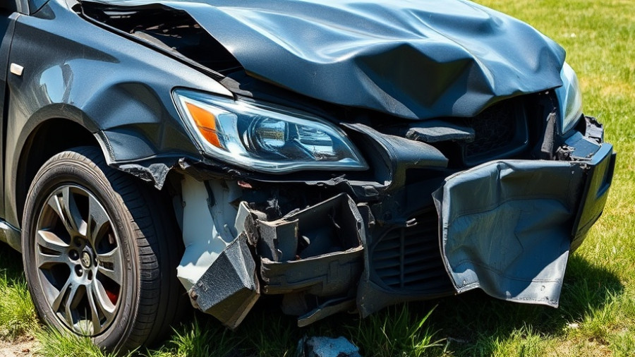 Severely damaged car in Kansas City neighborhoods crash