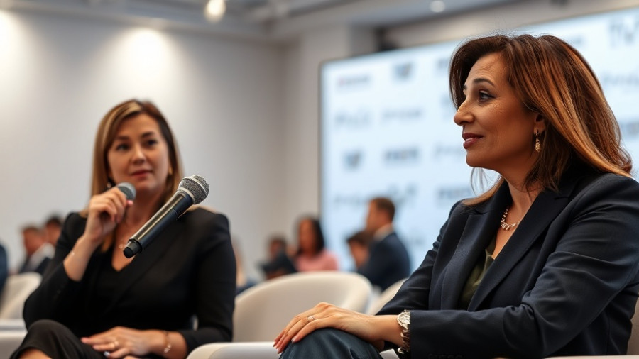 Panel discussion with two women focusing on economic development.