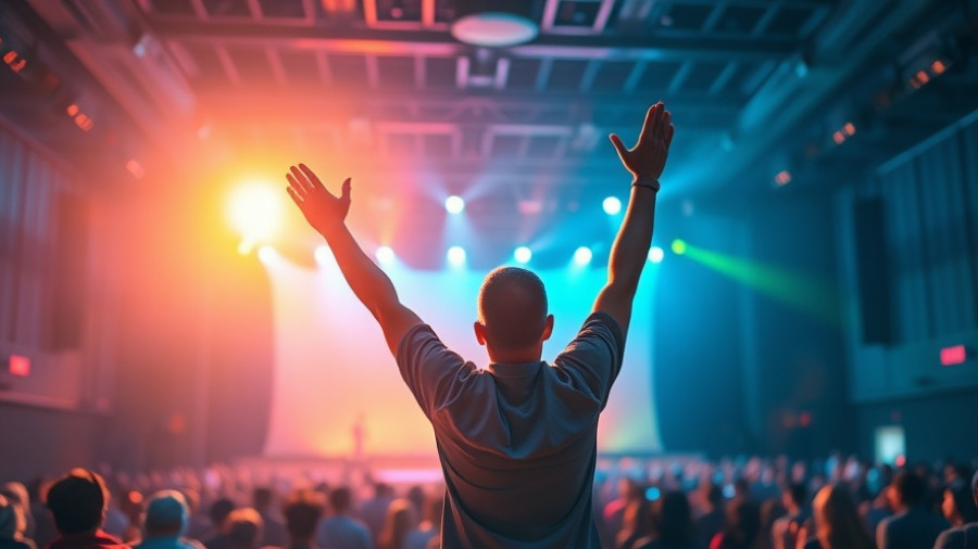 Person worshiping at Family Research Council Pray Vote Stand Summit in a vibrant venue.