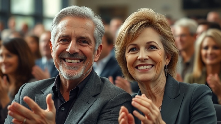 Candid public image featuring two people smiling at an event.