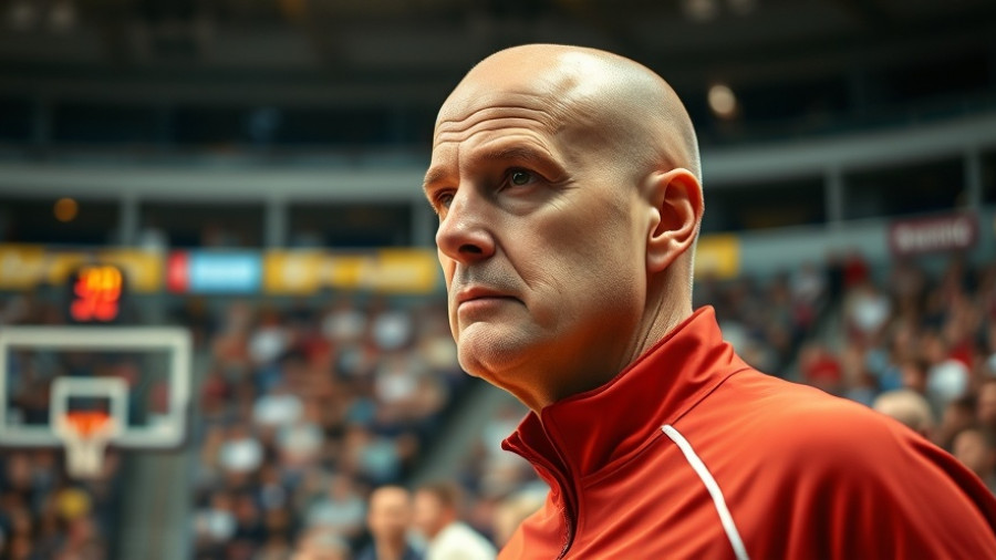 Bald man in red sports jacket looking thoughtful at a basketball game - NBA Gambling Scandal