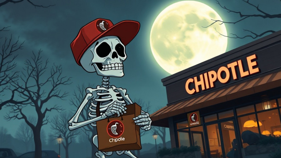 Chipotle Boorito 2025 Halloween event with animated skeleton and spooky scene.