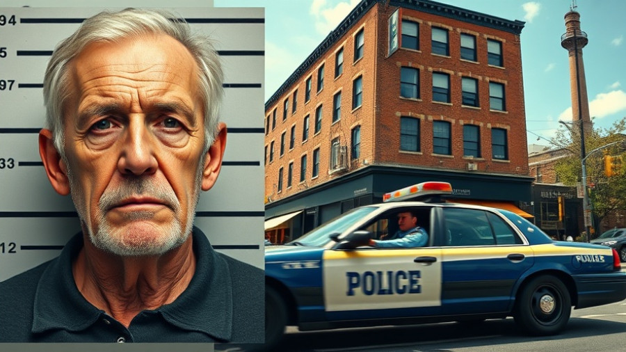 Mugshot, Atlanta police car, and building, illustrating Georgia self-defense laws.