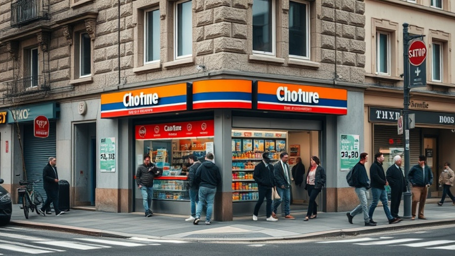 Kansas City neighborhoods street scene with pedestrians and shops.