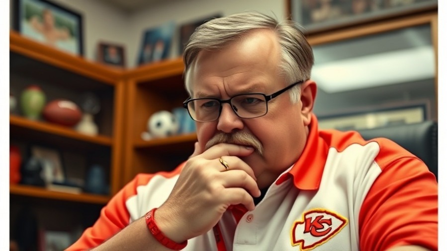 Kansas City neighborhoods explored through a photorealistic portrait of Coach Andy Reid.