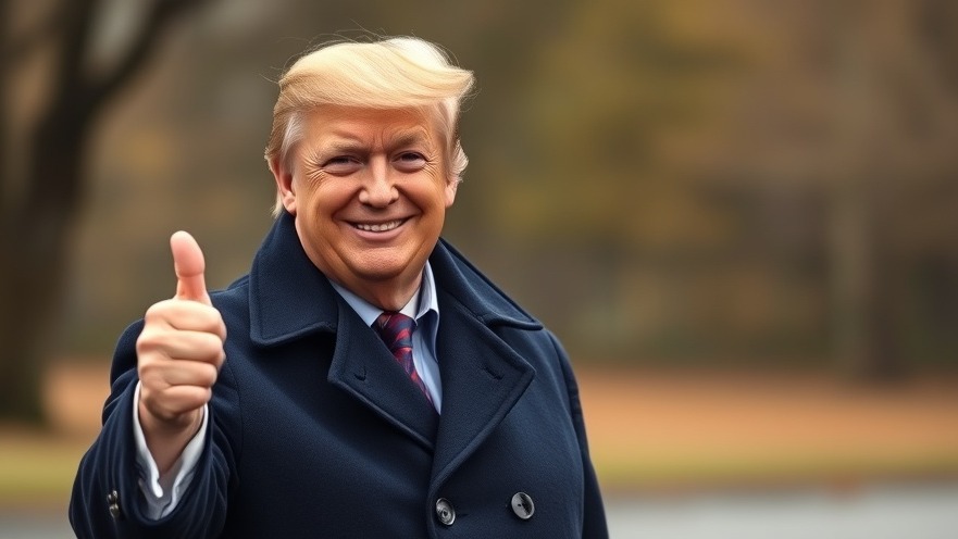 Donald Trump smiling in a navy coat, signaling hope for a peace agreement in the Israel Hamas conflict.