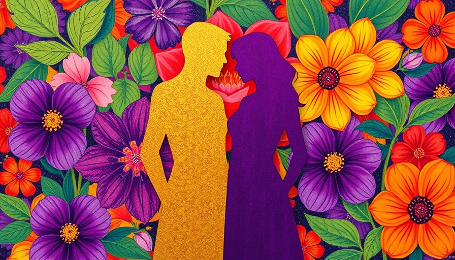 Abstract silhouettes with vibrant floral background for Kansas City events.