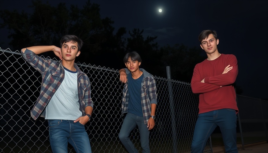 Casual nighttime group pose at a Kansas City event.