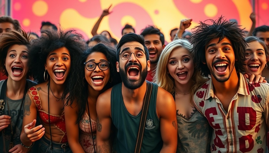 Vibrant festival performers promoting July event in Kansas City.
